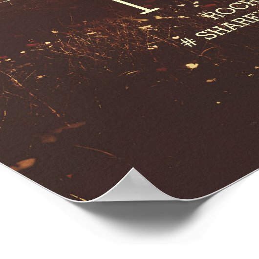 秋文字列ライトツリー結婚のウェルカムサイン ポスター (角)