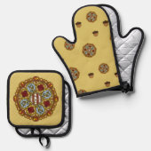 秋新しい 鍋つかみ&鍋敷きセット (正面/裏面)