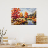 秋日本のトレイル ポスター (キッチン)