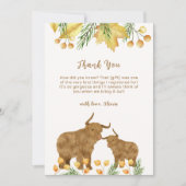 秋春ボホハイランドカウベビーシャワー サンキューカード (正面)