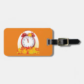 秋時変化紅葉及びレトロ時計 ラゲッジタグ (正面横)