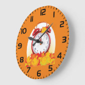 秋時変化紅葉及びレトロ時計 ラージ壁時計 (傾斜)