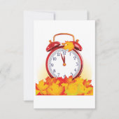 秋時変化紅葉及びレトロ時計 招待状 (正面)