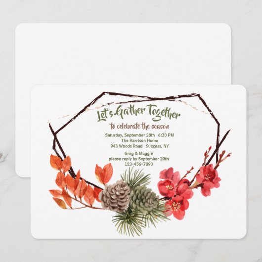 秋時間招待状 招待状 (正面/裏面)