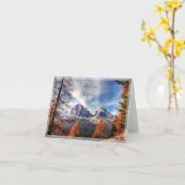 秋木と山付きカスタム文字 カード (黄色い花)