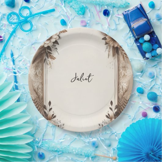 秋木紙再生紙ブライダルシャワー ペーパープレート (パーティー)