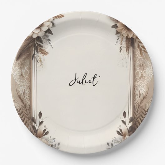 秋木紙再生紙ブライダルシャワー ペーパープレート (正面)