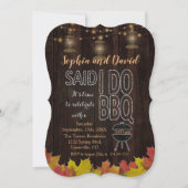 秋木製の弦のライト古いランタン私はBBQを行った後 招待状 (正面)