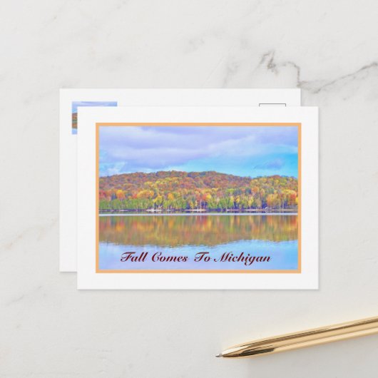 秋来からミシガン ポストカード (正面/裏面インサイチュ)