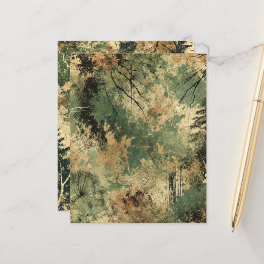 秋林床インク動揺してスクレーブック紙 (正面/裏面インサイチュ)