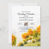 秋林 |オータムツリーの水結婚色 招待状 (正面)