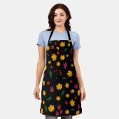 秋柄 エプロン (着用した状態)