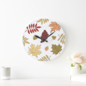 秋柄 ラージ壁時計 (ホーム)