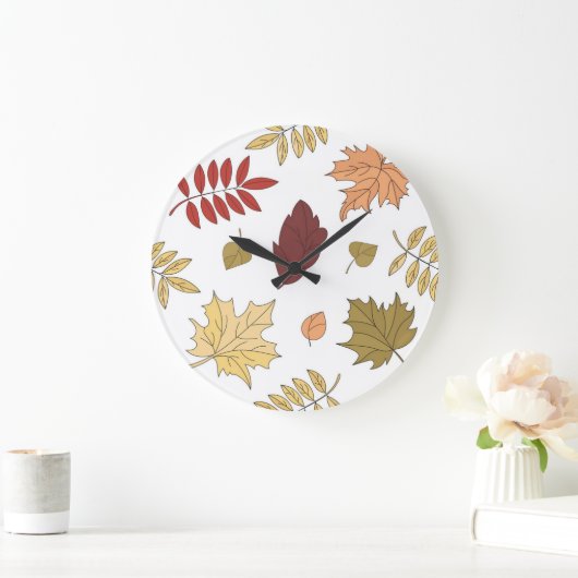 秋柄 ラージ壁時計 (ホーム)