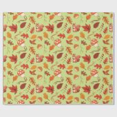 秋栗とリスのシームレス包み紙 ラッピングペーパー (フラット)