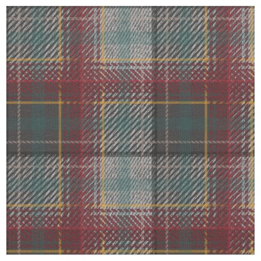 秋格子縞ラストレッドとグレー ファブリック (クローズアップ)