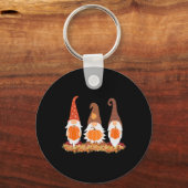 秋格言と紅葉かわいいグラフィックギフト キーホルダー (正面)