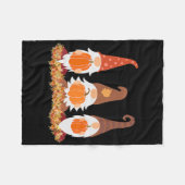 秋格言と紅葉かわいいグラフィックギフト フリースブランケット (正面(横))