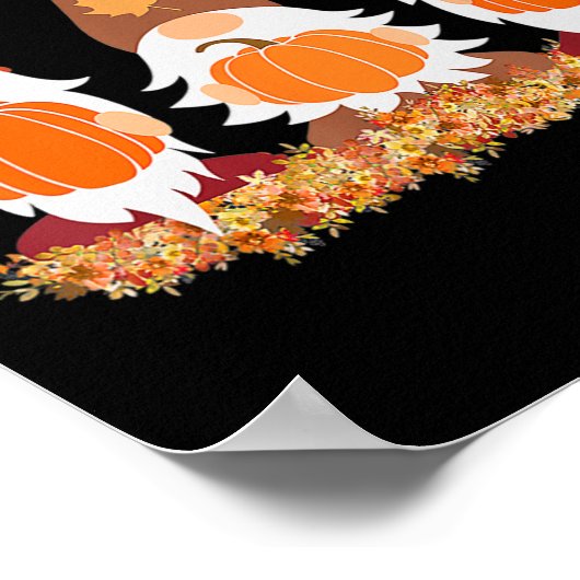 秋格言と紅葉かわいいグラフィックギフト ポスター (角)