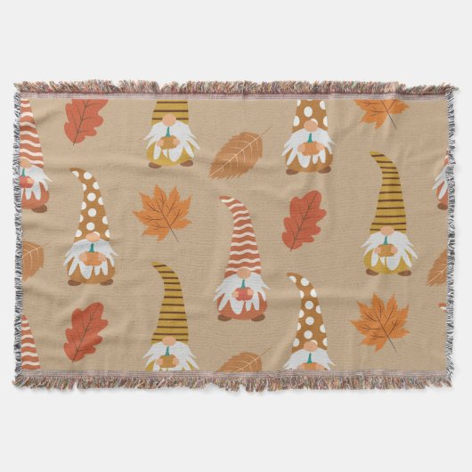 秋格言と紅葉とカボチャ スローブランケット (正面)