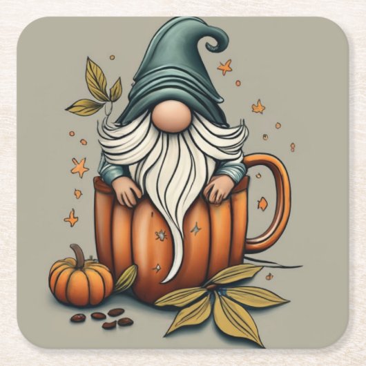 秋格言コースター スクエアペーパーコースター (正面)