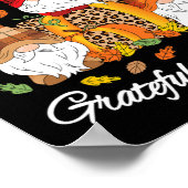 秋格言プレイドヒョウかぼちゃサンクスギビング ポスター (角)