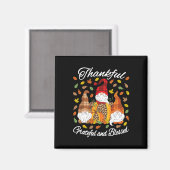 秋格言プレイドヒョウかぼちゃサンクスギビング マグネット (正面/裏面)