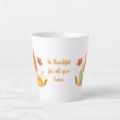 秋格言感謝祭 カフェラテマグ (正面)