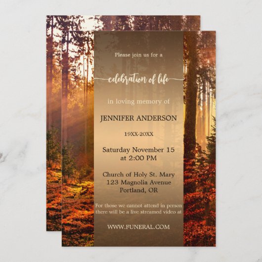 秋森お祝い生命記念館 招待状 (正面/裏面)