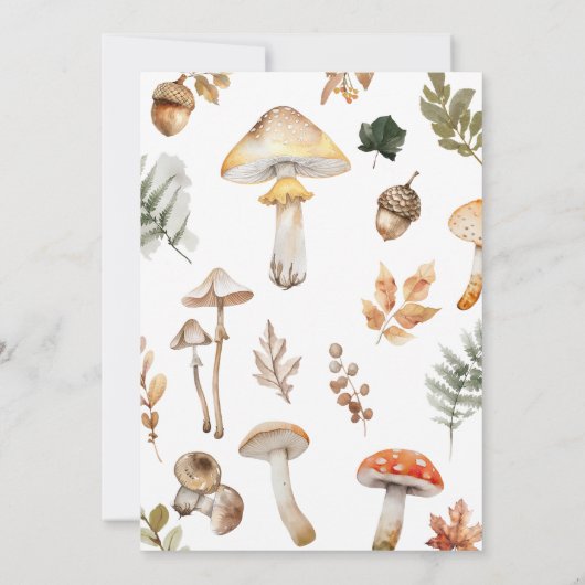 秋森林動物の赤ちゃんシャワー 招待状 (裏面)