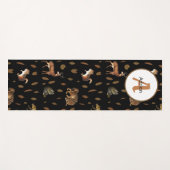 秋森林動物紅葉モノグラム ヨガマット (正面(横))