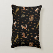 秋森林動物紅葉秋デコール アクセントクッション (裏面(縦))
