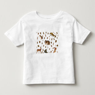 秋森林動物紅葉 トドラーTシャツ