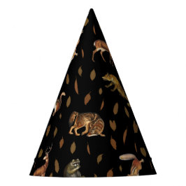 秋森林動物紅葉 パーティーハット