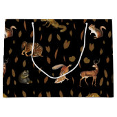 秋森林動物紅葉 ラージペーパーバッグ (正面)