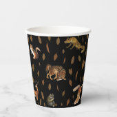 秋森林動物紅葉 紙コップ (正面)