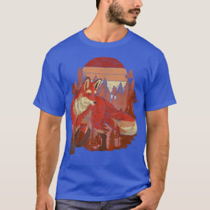秋森林樹木野生生物自然レトロ動物Lov Tシャツ