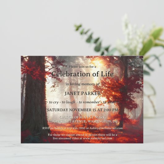 秋森林記念お祝いの写真 招待状 (スタンド正面)