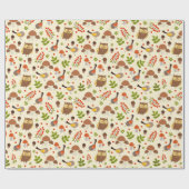 秋森林鳥 ラッピングペーパー (フラット)