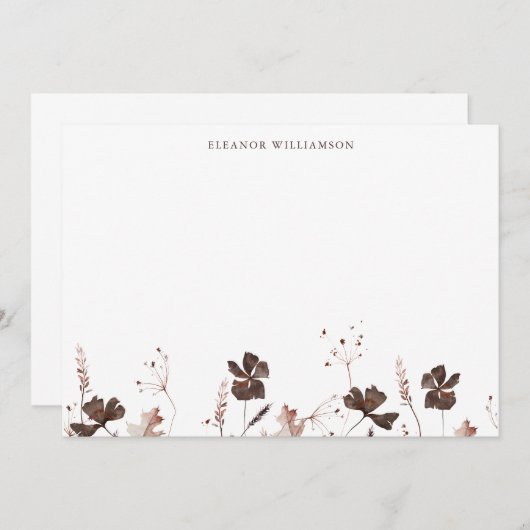 秋植物学自然紅葉パーソナライズされた ノートカード (正面/裏面)