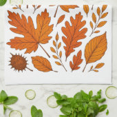 秋植物学 – ヴィンテージ紅葉 キッチンタオル (折り畳み)