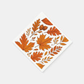 秋植物学 – ヴィンテージ紅葉 スタンダードカクテルナプキン (角)