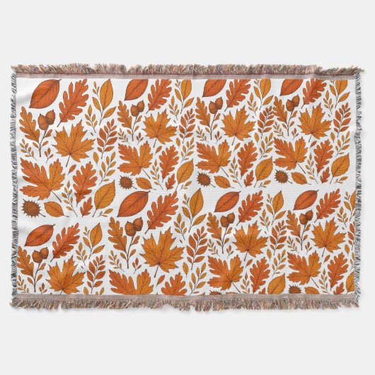 秋植物学 – ヴィンテージ紅葉 スローブランケット (正面)