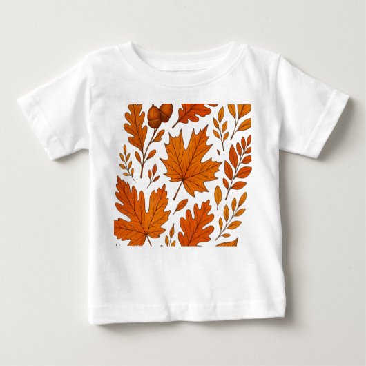 秋植物学 – ヴィンテージ紅葉 ベビーTシャツ (正面)