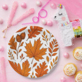 秋植物学 – ヴィンテージ紅葉 ペーパープレート (パーティー)