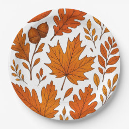 秋植物学 – ヴィンテージ紅葉 ペーパープレート