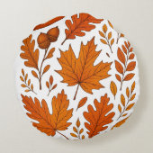 秋植物学 – ヴィンテージ紅葉 ラウンドクッション (裏面)