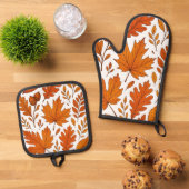 秋植物学 – ヴィンテージ紅葉 鍋つかみ&鍋敷きセット (トップダウン)