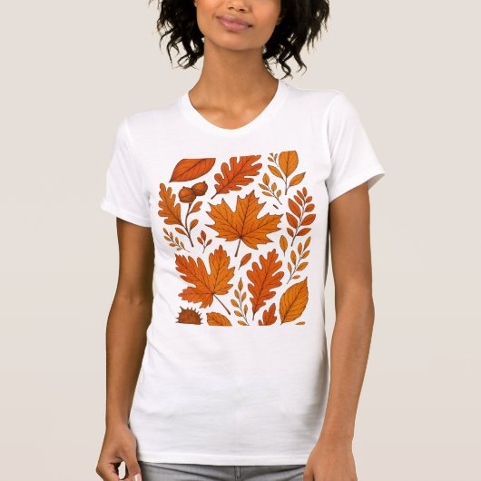 秋植物学 – ヴィンテージ紅葉 Tシャツ (正面)