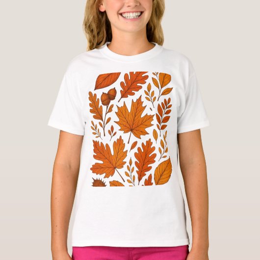 秋植物学 – ヴィンテージ紅葉 Tシャツ (正面)